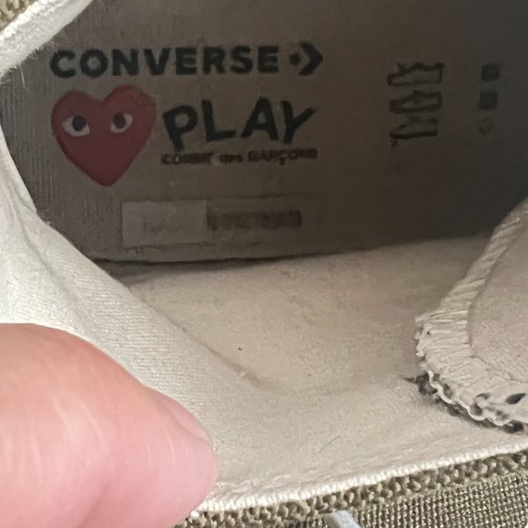 $320 Authentic COMME des GARCONS PLAY Converse Men's Green Hi Sneakers Sz.10 - Picture 4 of 12